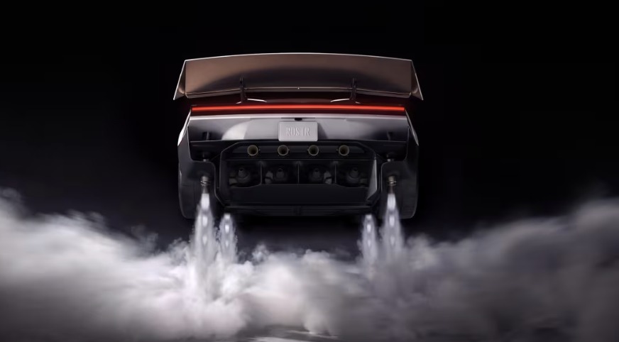 Tesla Roadster, rear cold-gas thrusters firing at the October 15 reveal